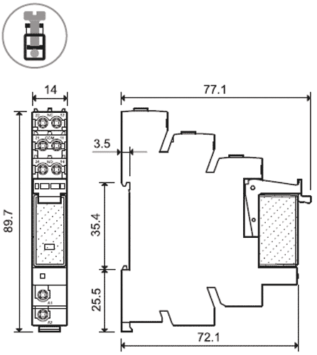 TWTADE DC 24V Electromagnetic Power Relay 14 Pin DPDT (4NO 4NC) Reel LED Indicator Relay With YJTF08A-E/Grooved Aluminium Rail/Screw/Crochet Base YJ4N-GS-DC 24V
