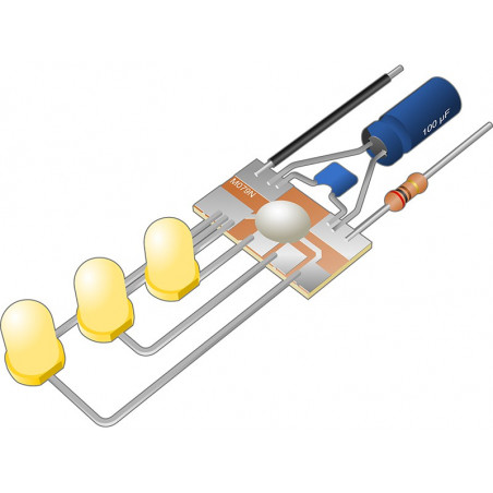 Kit intermitente de luz deslizante ultracompacto 1-6 LED 3-6V DC