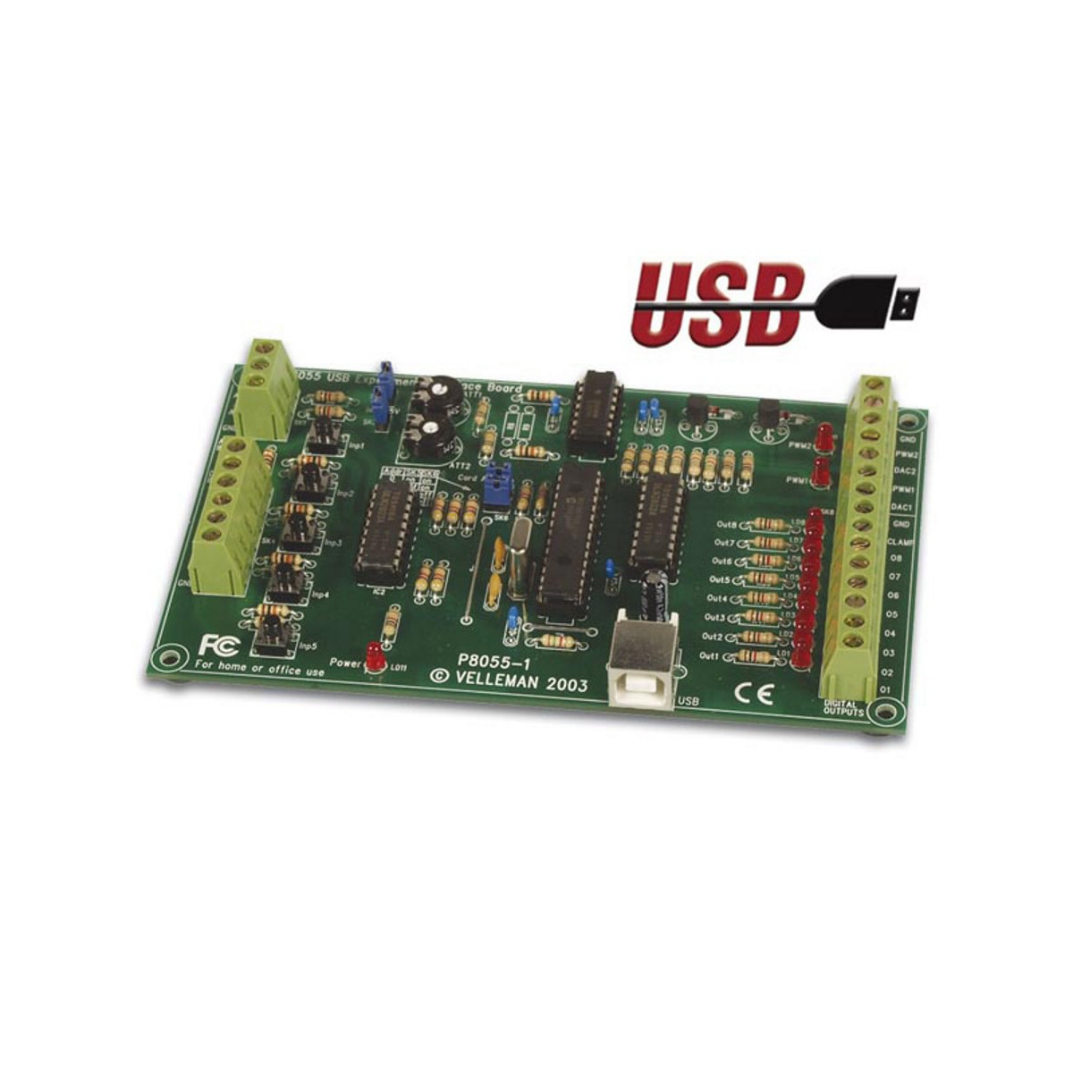 KIT PC interface USB I / O 5 input 8 output analog 2 in 2 out K8055N