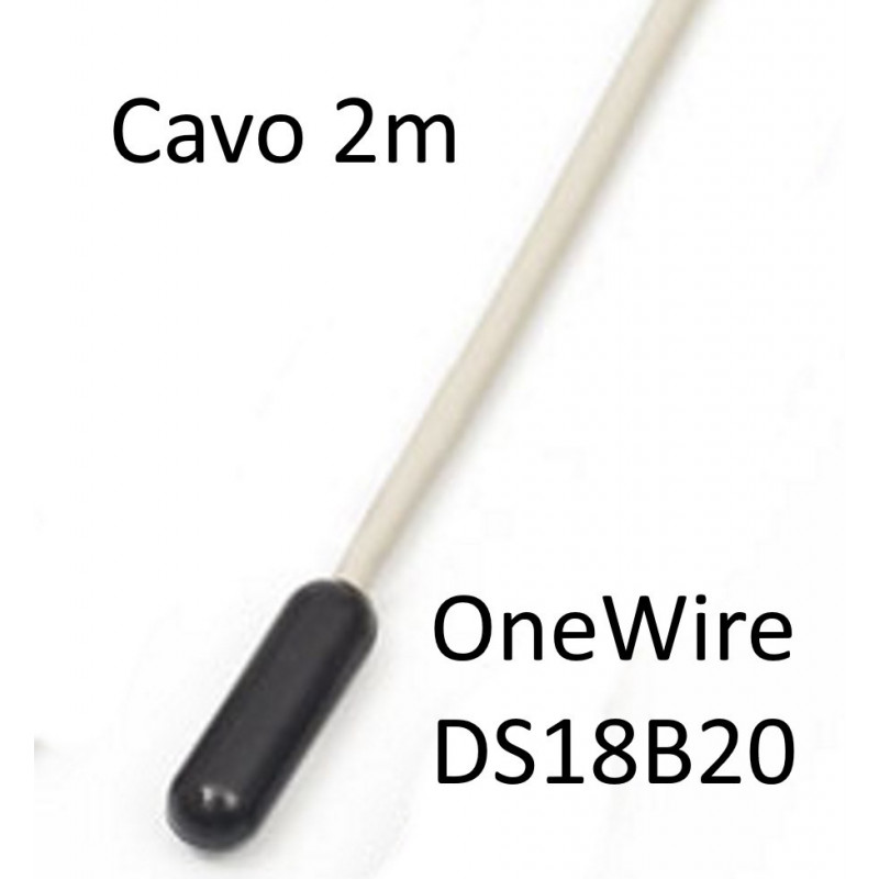Sensore temperatura digitale OneWire incapsulato IP67 DS18B20 cavo 2m