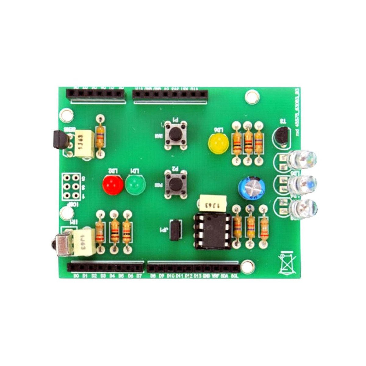 Arduino Infrared Rx Tx Example MOUNTED ArdIR Shield with TX RX infrared universal remote control for ...