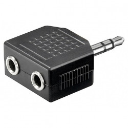 Adaptateur Splitter Stéréo Jack Audio 3,5 mm 1 Mâle - 2 Femelle