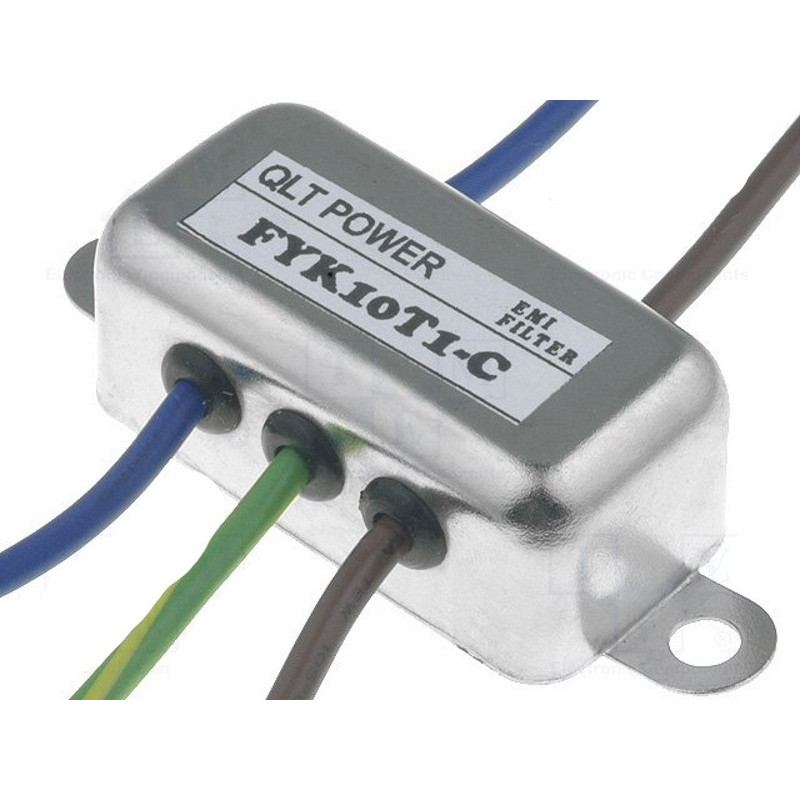 Filtre secteur anti-interférence EMI 250V 10A avec bornes sur câble électrique