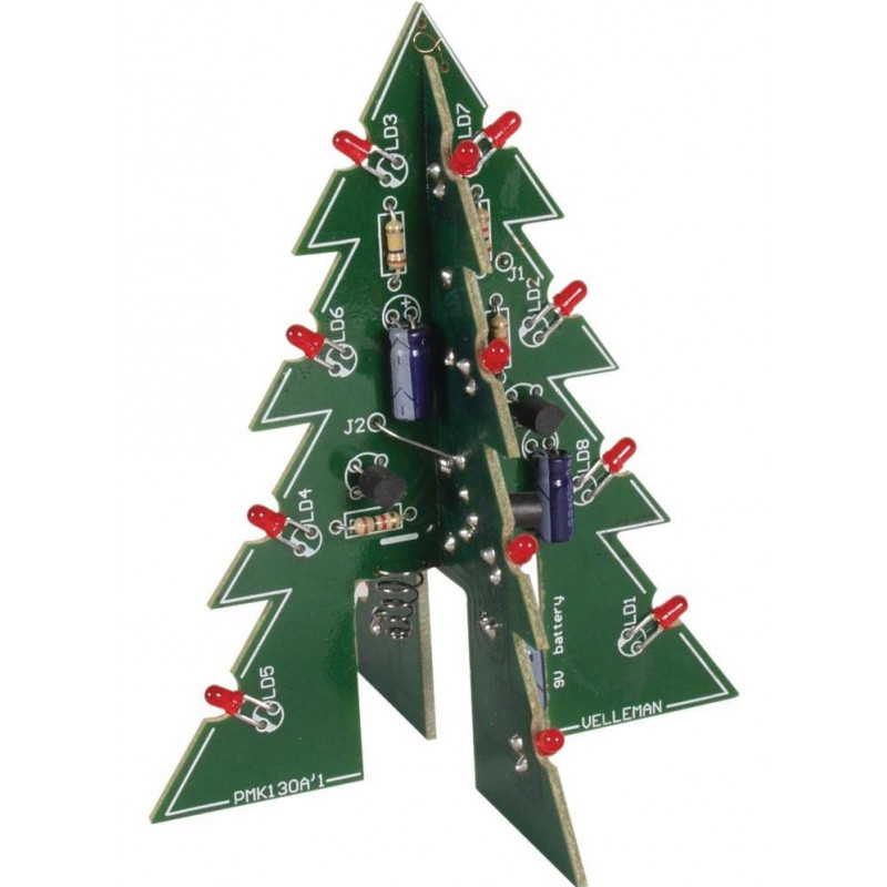 ARMADO Árbol de Navidad electrónico 16 LED parpadeando 3D 9-12V DC