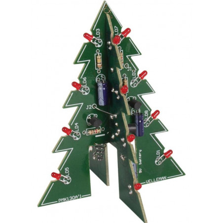 ASSEMBLED Electronic Christmas tree 16 LED flashing 3D 9-12V DC