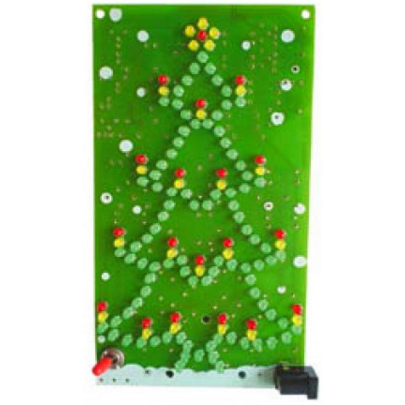Árbol de Navidad intermitente MONTADO 134 LED con batería o fuente de alimentación de 9-12V