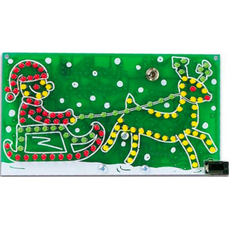 MONTIERTER Weihnachtsmann auf Schlitten animiert 126 LED Batteriekreis 9 12V DC