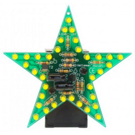 KIT Étoile clignotante avec 35 LED jaunes avec batterie 9 12V DC