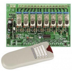 Kit télécommande + récepteur radiocommande 12V DC 8 canaux relais 230V 5A