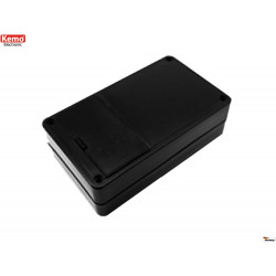 Contenitore plastico nero 123x72x39 mm apertura 4 viti con vano batteria 6V o 9V