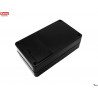 Caja de plástico negra 123x72x39 mm apertura 4 tornillos con compartimento para pilas de 6V o 9V