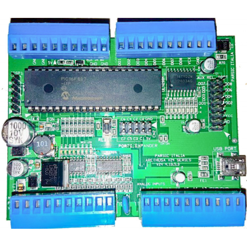 Placa de desarrollo micro de 40 pines V24 SMD PIC 16F887 con 32 E / S de comunicación USB