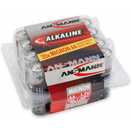 Set of 20 Ansmann alkaline Red Line AA LR6 batteries