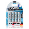 4 pcs Rechargeable Ni-MH MaxE Battery, Size: Stylus, AA, 1.2V 2500mAh Preloaded
