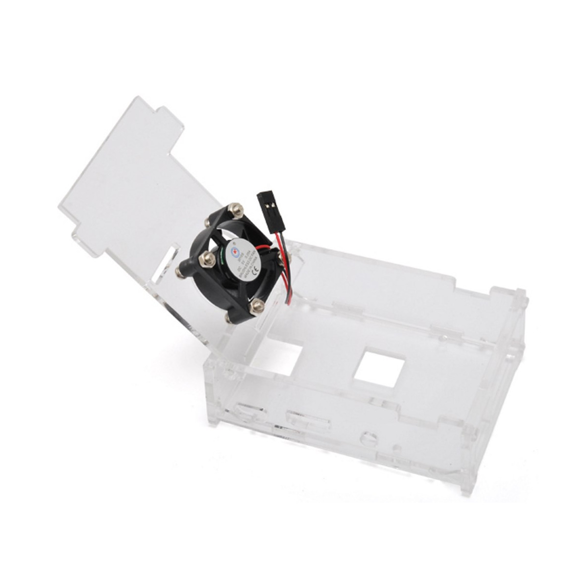 TRANSPARENT CASE CONTAINER WITH FAN FOR RASPBERRY PI 3
