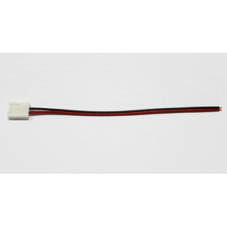 Openable connector with wires for 8mm single color LED strip with 2 contacts
