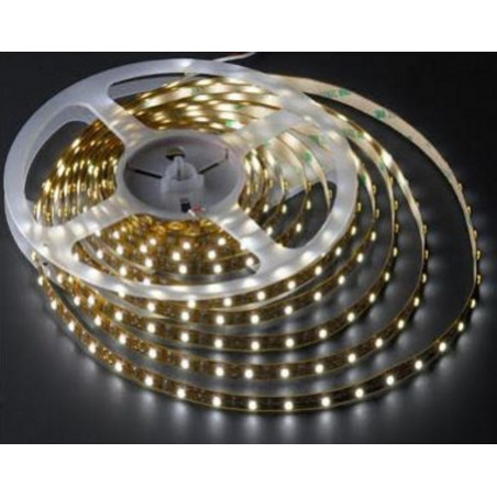 Rollo 5 metros tira LED adhesiva SMD 3528 IP65 blanco puro 12V DC