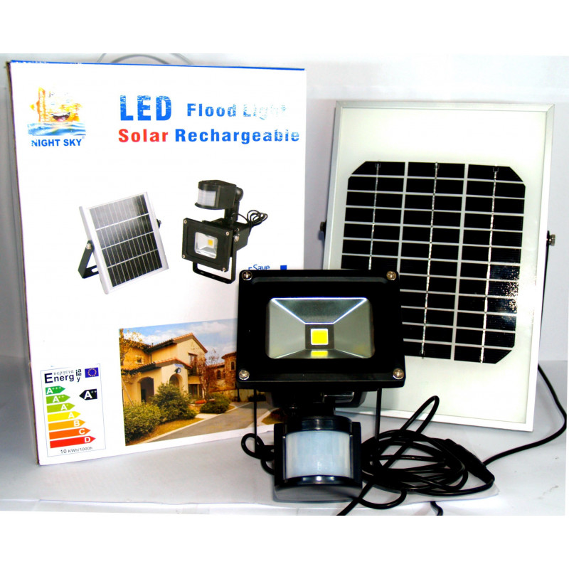 LED spotlight with sensor photovoltaic panel 10W 20W warm cold