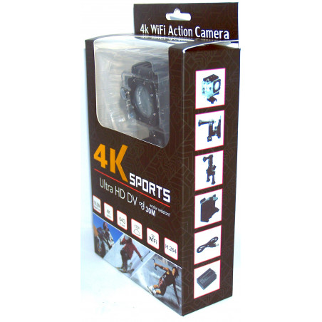 Cámara deportiva de acción Cámara Full HD, pantalla LCD, microSD, HDMI, USB 2, WiFi