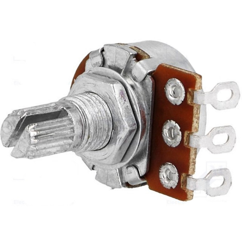 Potentiomètre axial monotour 10kΩ 63mW ± 20% 6mm métal logarithmique