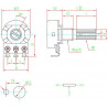 Potentiomètre axial monotour 10kΩ 63mW ± 20% 6mm métal logarithmique