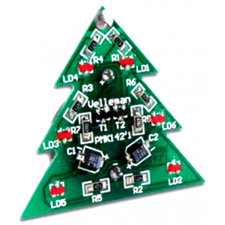 SMD CHRISTMAS Tree KIT 6 bright LEDs battery powered CR2032