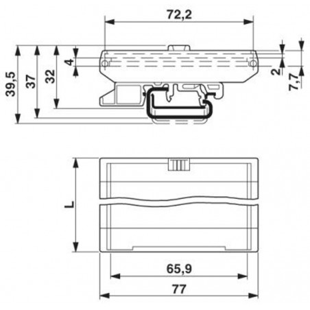 Elemento central para caja de placa de circuito impreso en carril DIN 2970442 UMK-SE 11.25