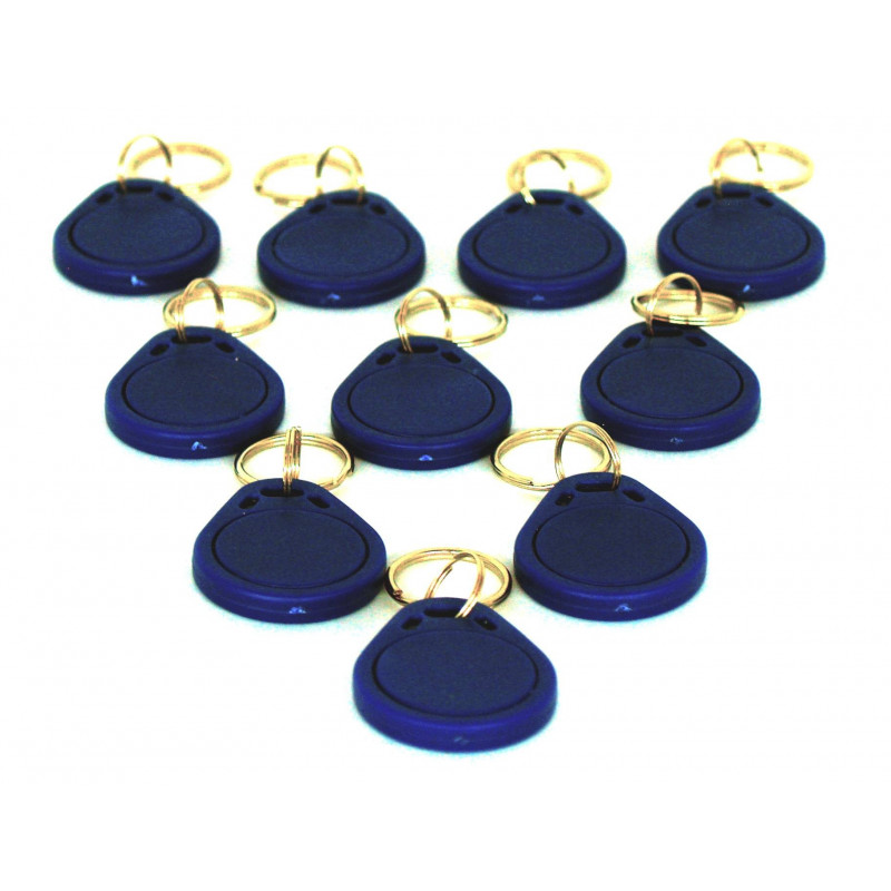 10 TAG RFID 125kHz EM4100 BLUE KEY RING