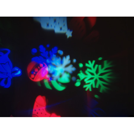 JEUX DE PROJECTEUR MURAL IMAGES + ÉTOILES avec LASER + LED RGBW POUR UNE UTILISATION EXTÉRIEURE