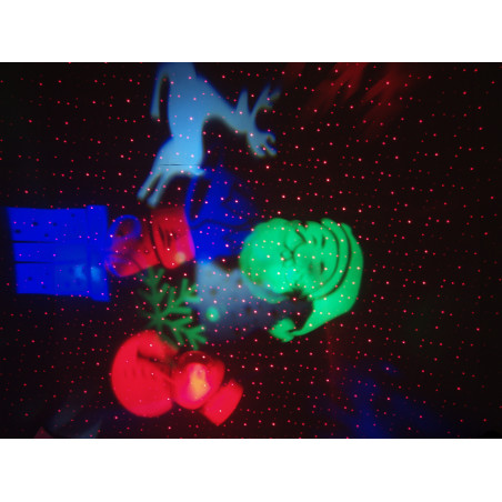 WANDPROJEKTORSPIELE BILDER + STERNE mit LASER + RGBW-LED FÜR DEN AUSSENBEREICH