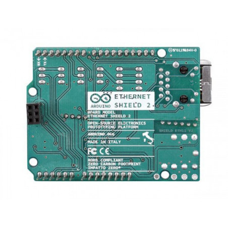 Shield Arduino Ethernet 2 Wiznet W5500 LAN 10/100 avec lecteur microSD d'origine