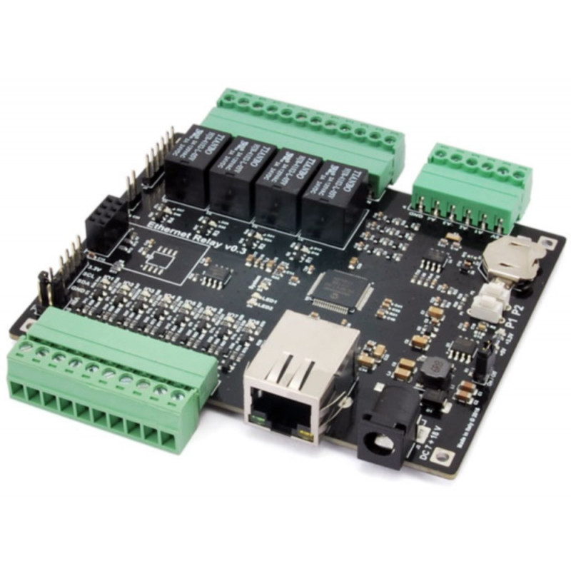 CARTE ETHERNET 4 RELAIS 5A, 8 E / S NUMÉRIQUES ET 4 ENTRÉES ANALOGIQUES