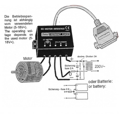 Interface parallèle LPT DC pilote de commande de moteur pour PC 5..24V DC 2A MAX