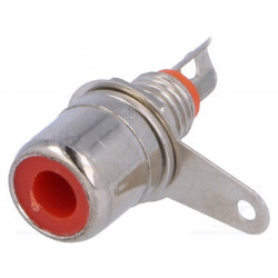 6mm female RCA connector from panel nickel-plated RED marker