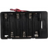 6 AA R6 batteries container with door and output on 150mm conductors