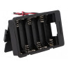 6 AA R6 batteries container with door and output on 150mm conductors