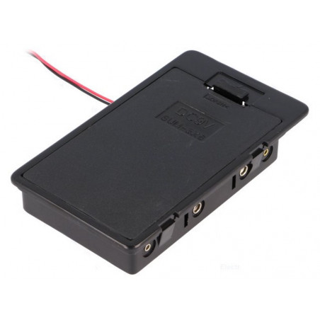 6 AA R6 batteries container with door and output on 150mm conductors