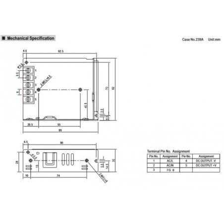 Alimentatore universale switching stabilizzato 24V DC 2,2A LRS-50-24