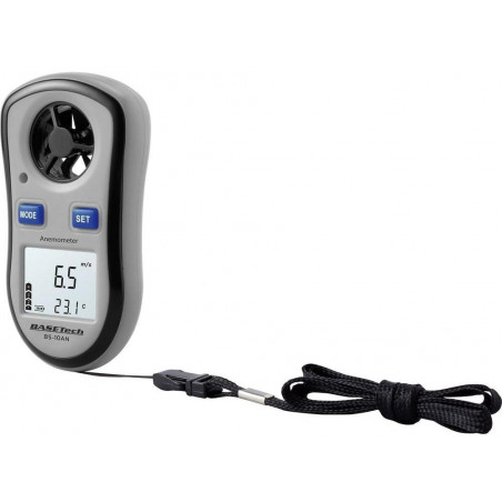 Windanemometer 0,1 bis 30 m / s mit Temperaturmessung Werkseitig kalibriert