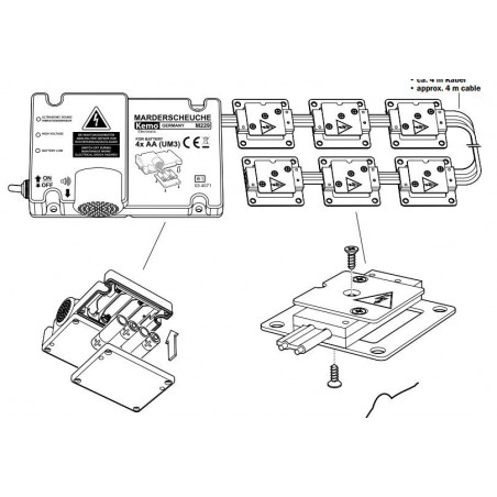 GARDIGO® Repellente Martore per Auto con Batterie | Repellente Ultrasuoni  Topi per Garage, Cantina | Collegamento Batteria dell'Auto o tramite