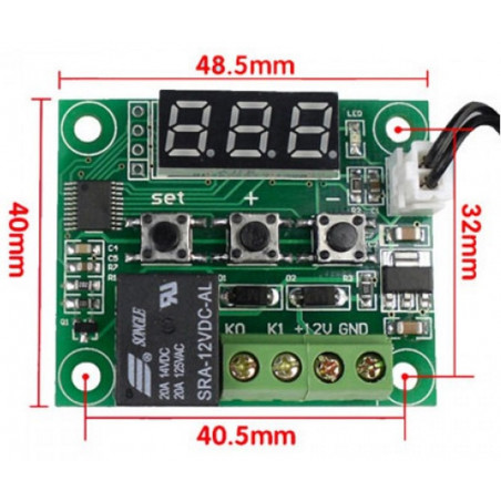 MINI THERMOSTAT FROM -50 ° C TO + 110 ° C WITH TEMPERARTURE SET PROBE AND RELAY