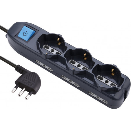 Multipurpose power strip with main switch electraline 62019