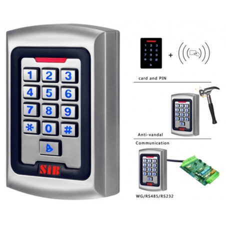 Serrure électronique RFID + clavier métallique anti-vandalisme externe interne 2000 utilisateurs