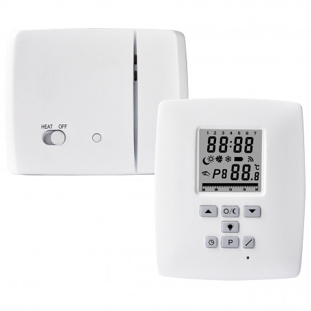 Programmable wireless mobile digital thermostat with 70m radio receiver