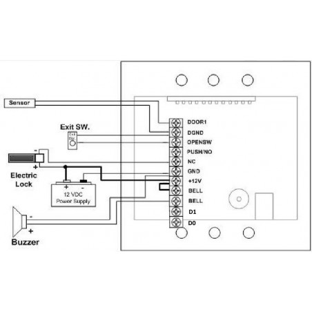Serratura elettronica RFID + codice 10000 utenti relè apriporta wiegand 12V DC