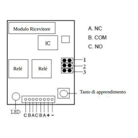 Interruptor de receptor inalámbrico y abridor de puerta de aprendizaje de código fijo y variable de 2 canales