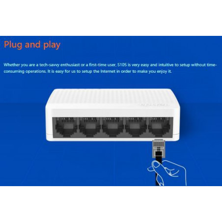 Tenda 5 ports 10 / 100Mbps ethernet compact à faible consommation