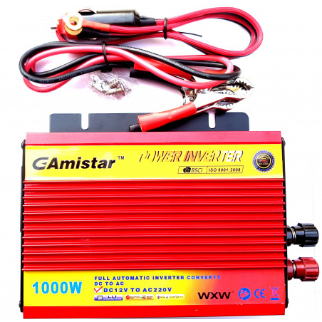 INVERSOR COCHE BOTE CAMPER U SCI TA SINUSOIDAL MODIFICADO 1000W 12V - 220VAC + USB