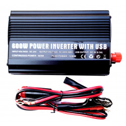 INVERTER TRUCK BOAT CAMPER U SCI TA SINUSOIDAL MODIFIED 600W 24V – 220VAC + USB