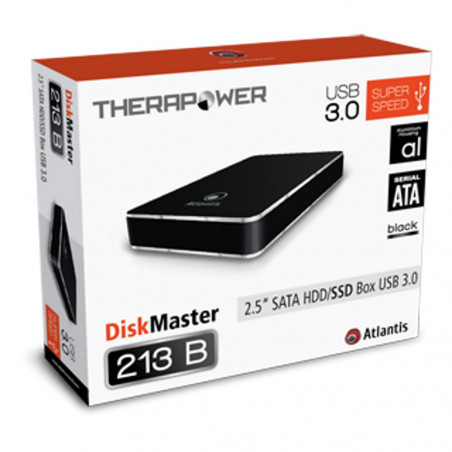 Aluminiumbox USB 3.0 Schwarz für SSD / HDD 2.5 ”SATA DiskMaster 213B